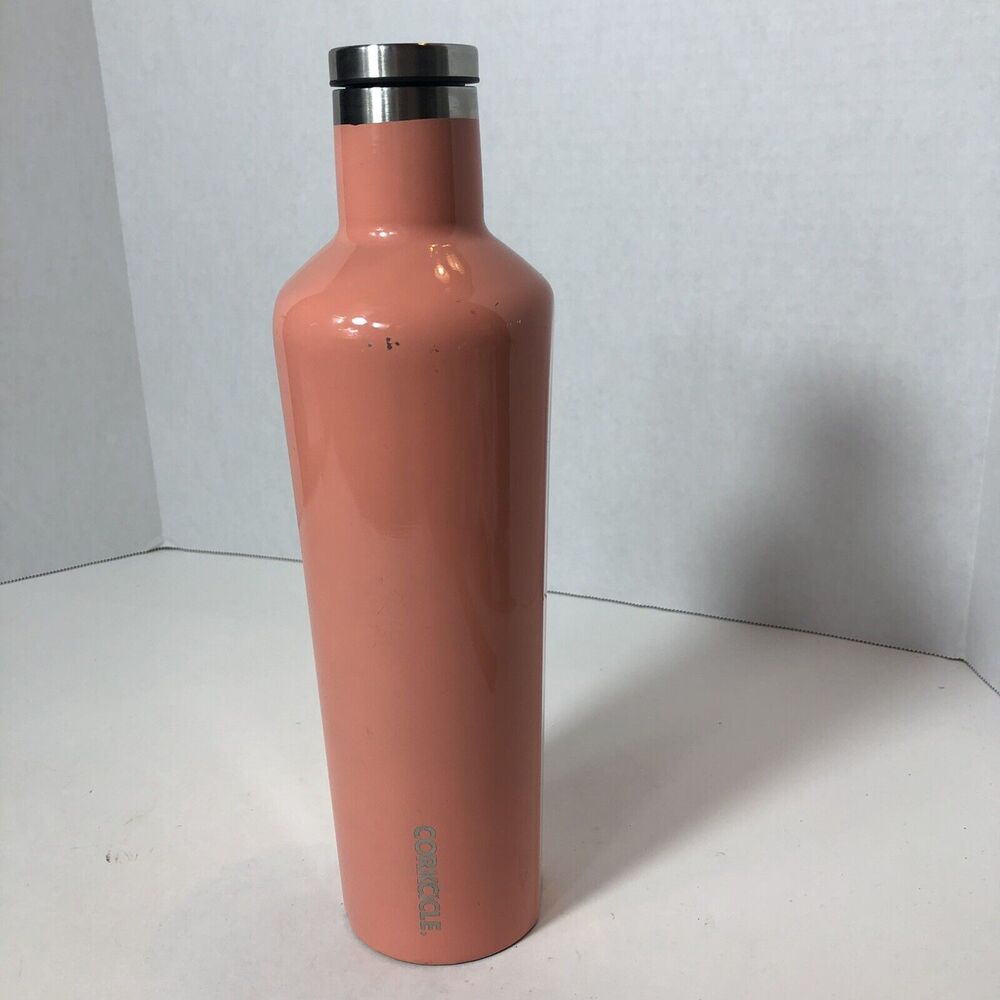 Corkcicle Bottle Canteen 25 ounces Salmon Pink Beige Water 11.5" Tall 2025GPE B2